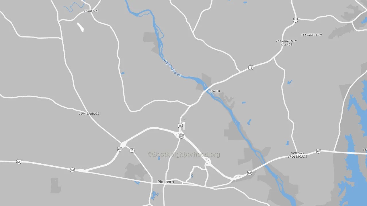 Transit Grade map of Pittsboro, NC