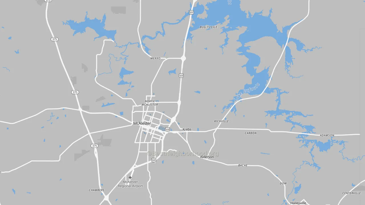 Transit Grade map of Pittsburg County, OK