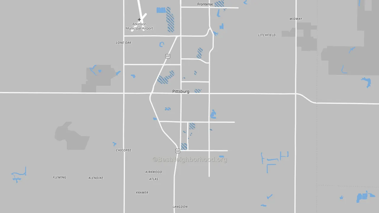 Transit Grade map of Pittsburg, KS
