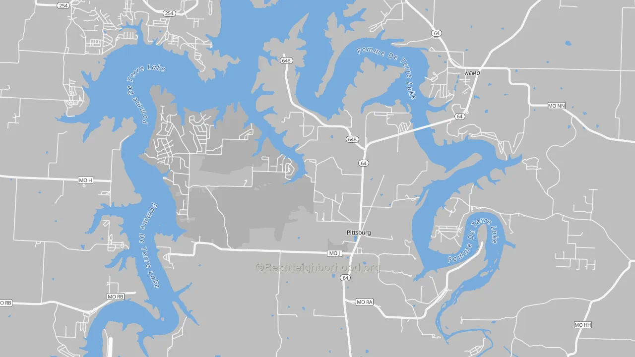 Transit Grade map of Pittsburg, MO