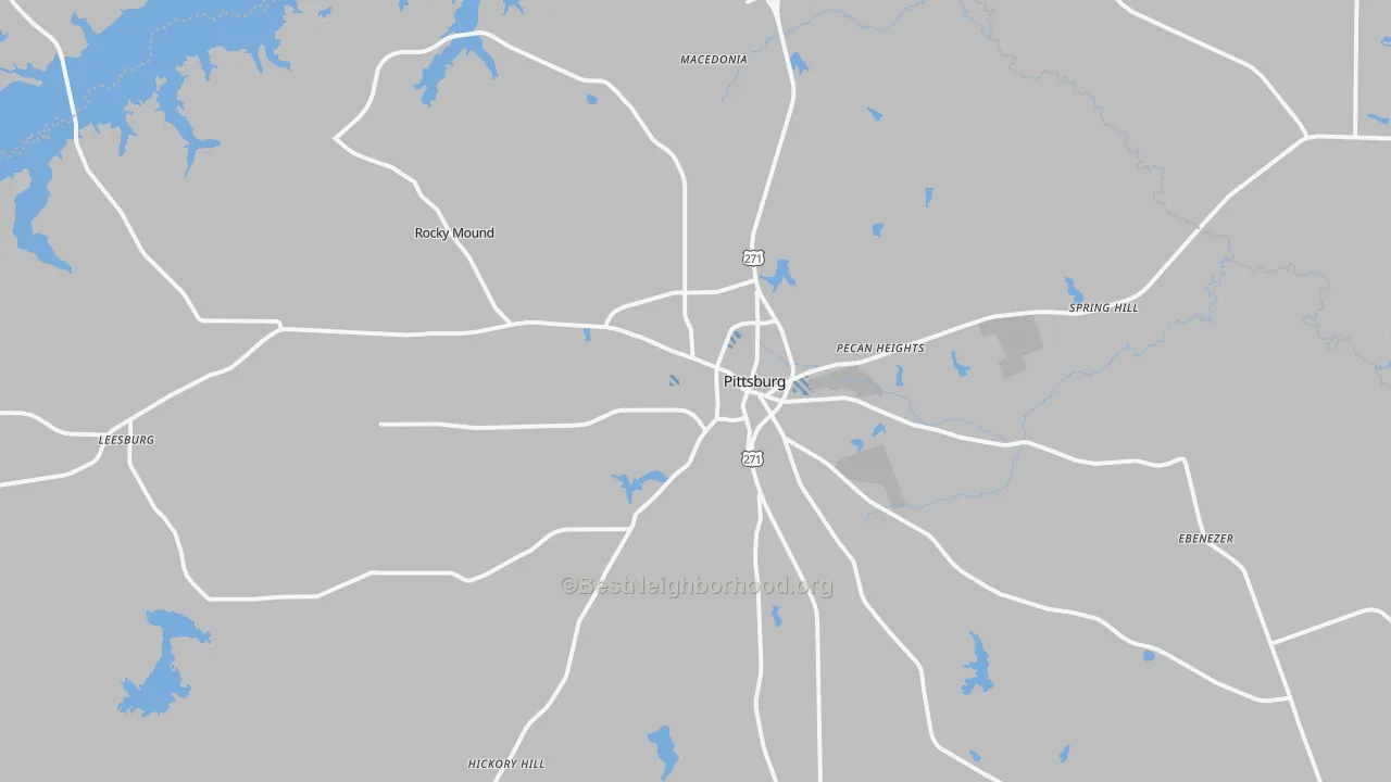Transit Grade map of Pittsburg, TX