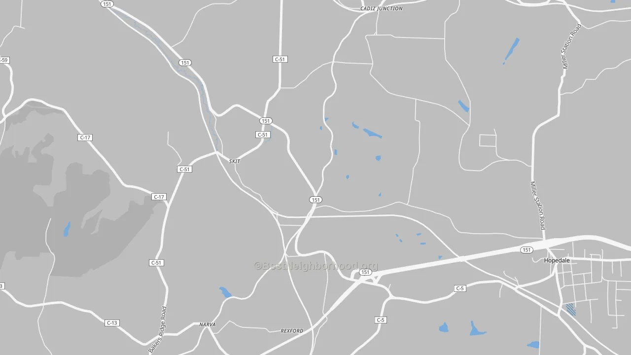 Transit Grade map of Pittsburgh Junction, OH