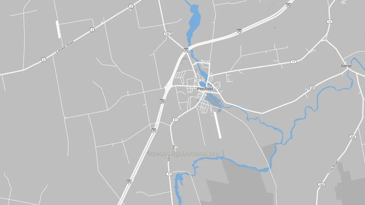 Transit Grade map of Pittsfield, ME