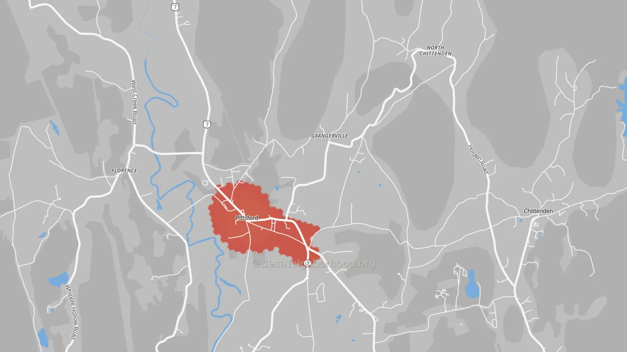 Transit Grade map of Pittsford, VT