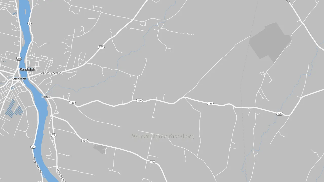 Transit Grade map of Pittston, ME