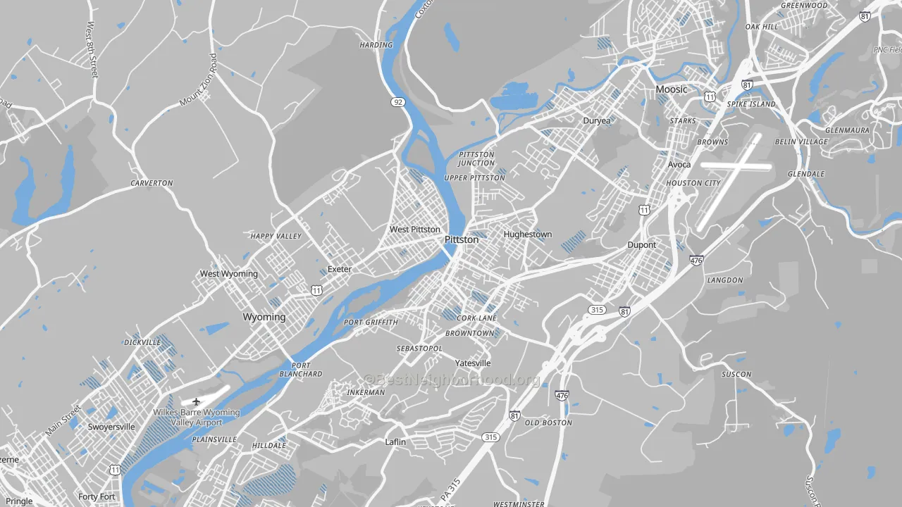 Transit Grade map of Pittston, PA