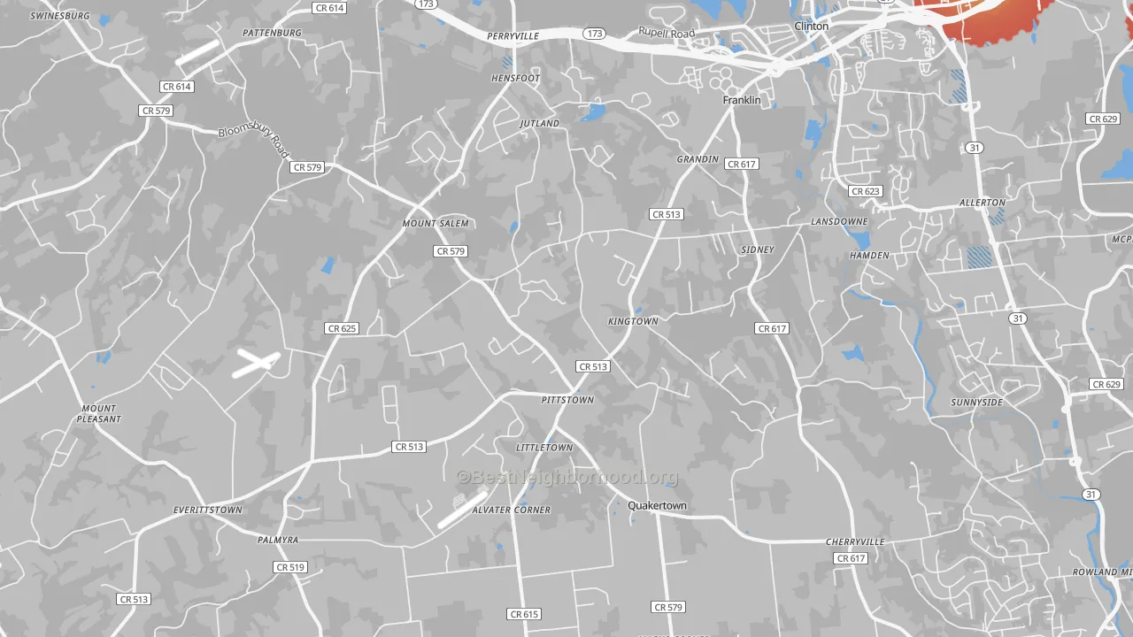 Transit Grade map of Pittstown, NJ