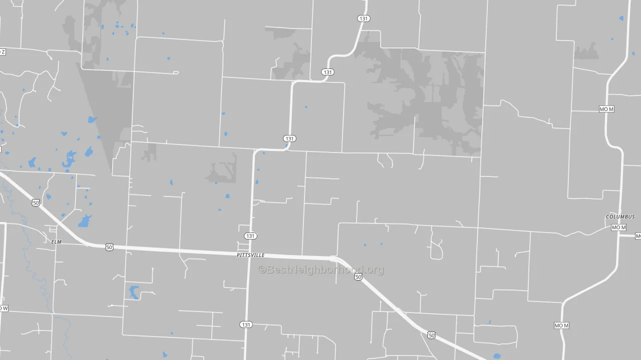 Transit Grade map of Pittsville, MO