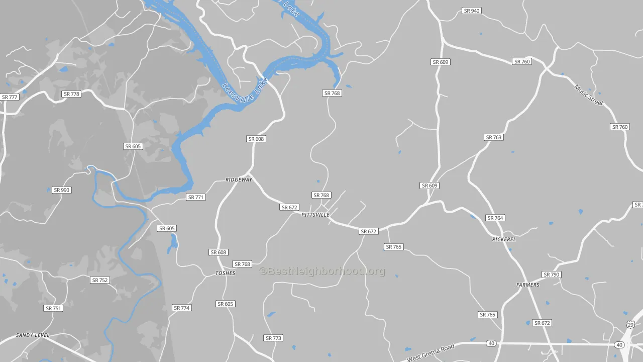 Transit Grade map of Pittsville, VA