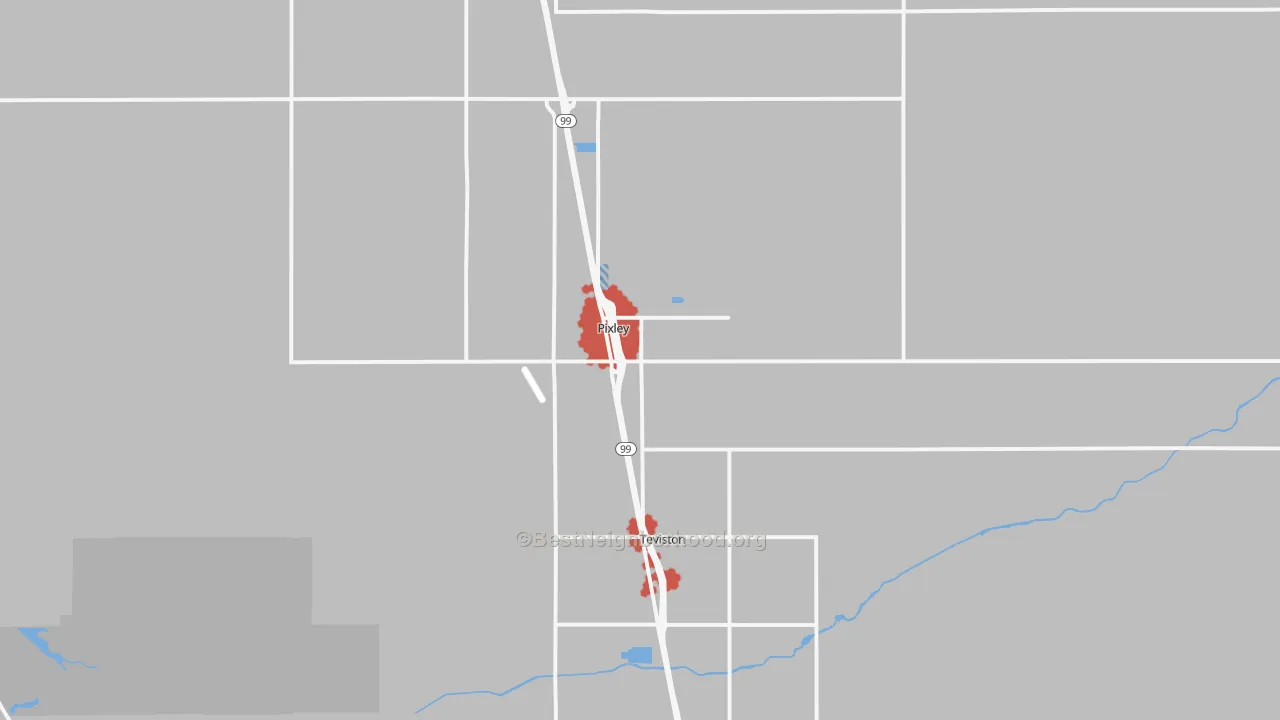 Transit Grade map of Pixley, CA