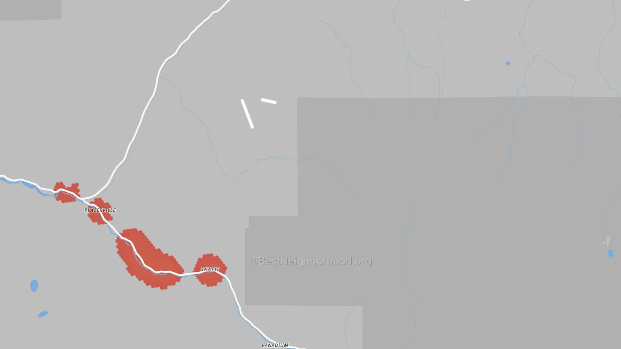 Transit Grade map of Placerville, CO