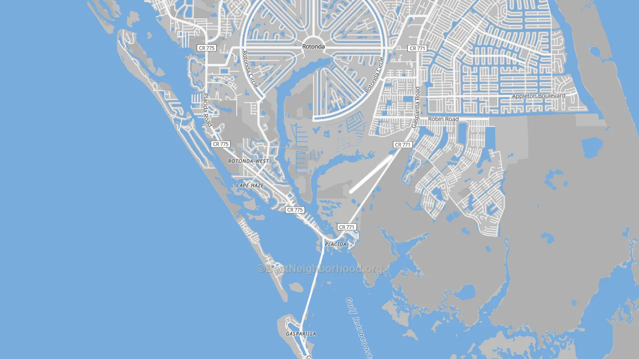 Transit Grade map of Placida, FL