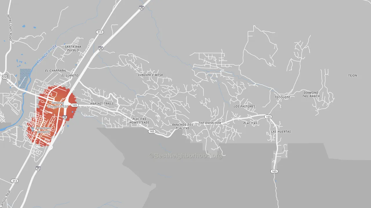 Transit Grade map of Placitas, NM