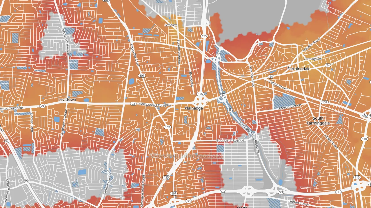 Transit Grade map of Plainedge, NY