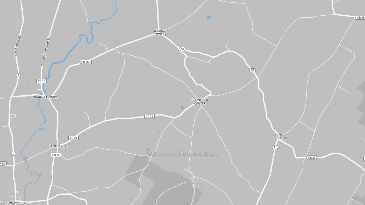 Transit Grade map of Plainfield Center, NY