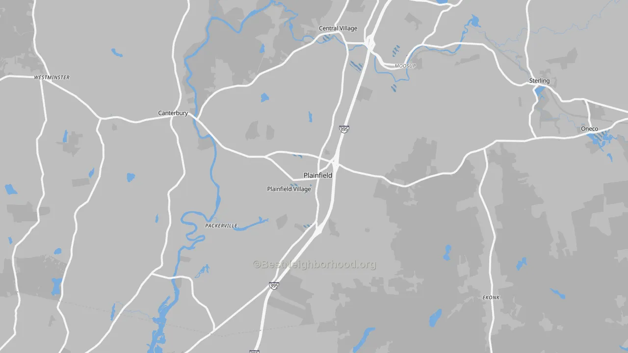 Transit Grade map of Plainfield, CT