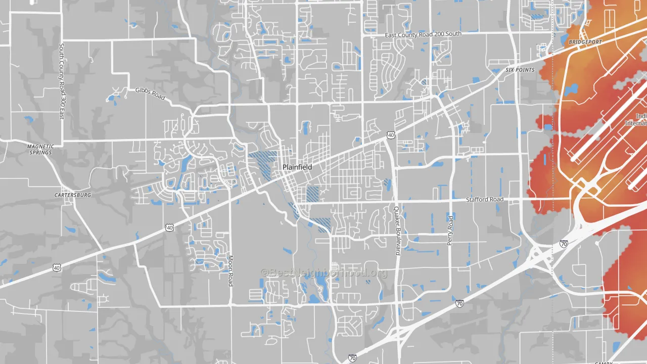 Transit Grade map of Plainfield, IN