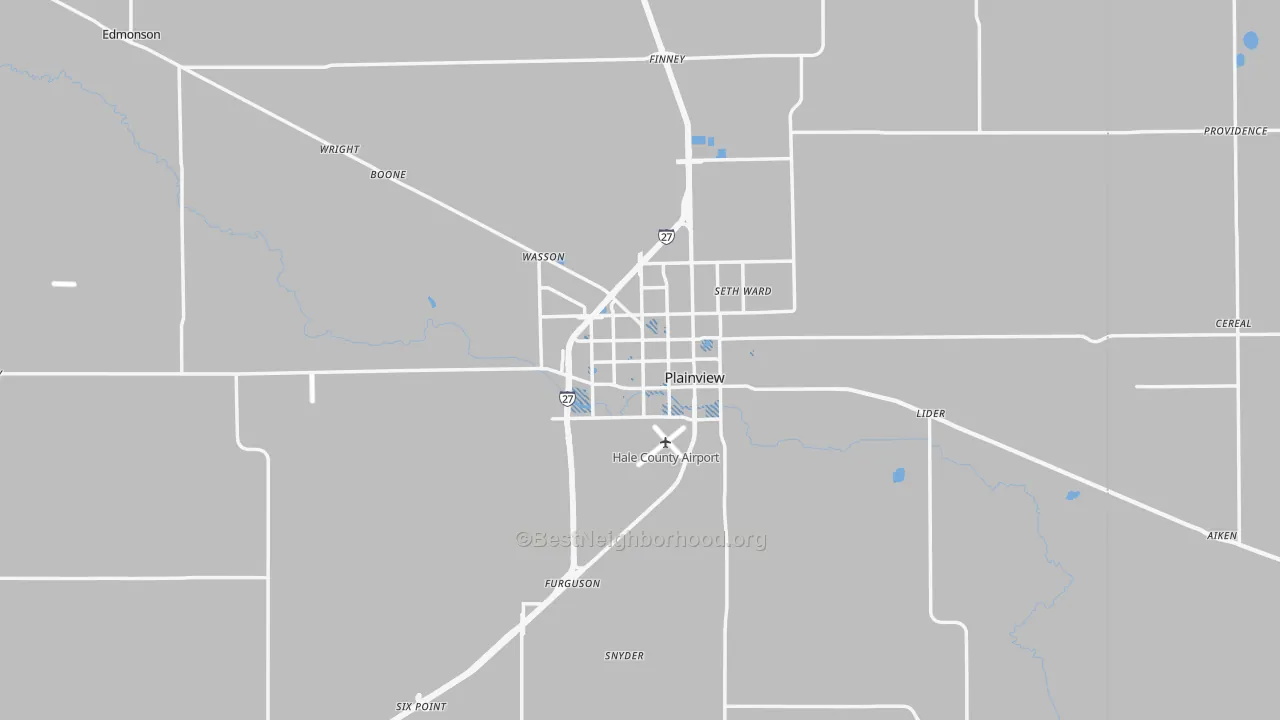 Transit Grade map of Plainview, TX