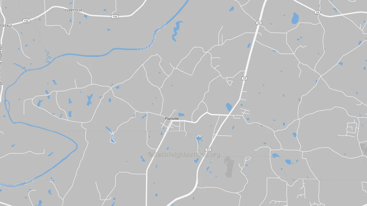 Transit Grade map of Plainville, GA