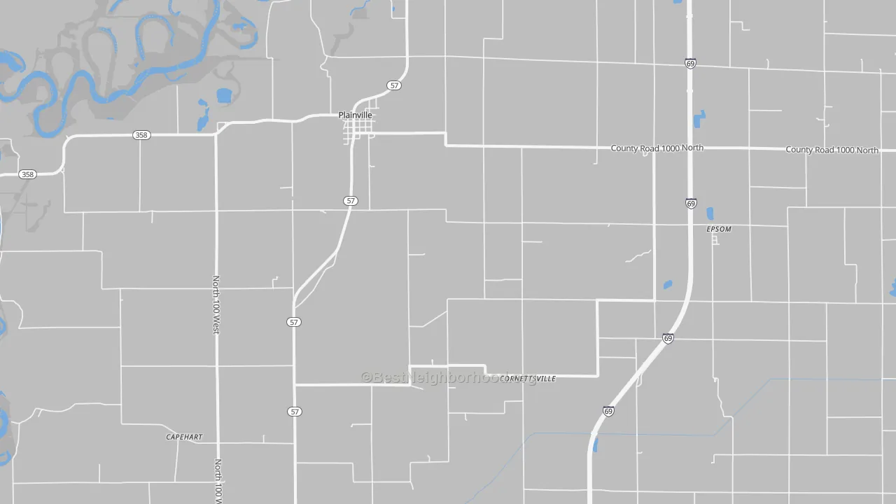 Transit Grade map of Plainville, IN