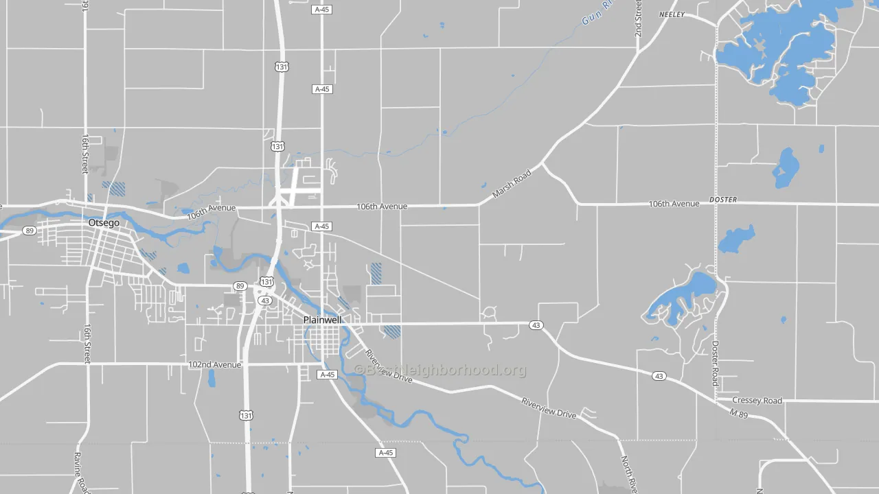 Transit Grade map of Plainwell, MI