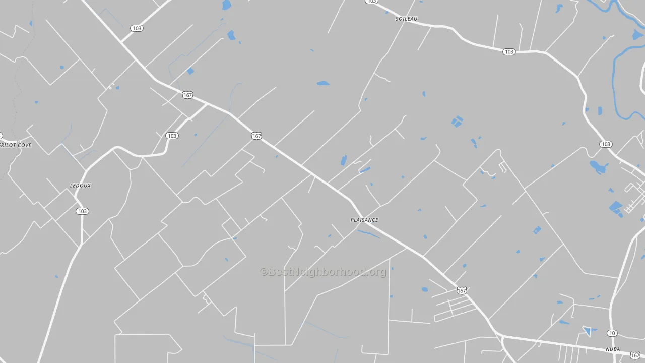 Transit Grade map of Plaisance, LA