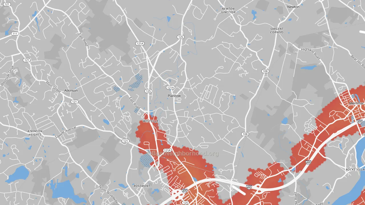 Transit Grade map of Plaistow, NH