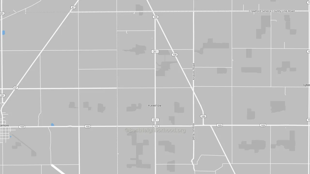 Transit Grade map of Plankton, OH
