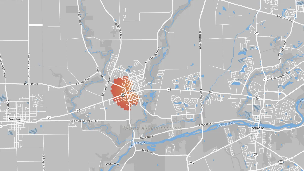 Transit Grade map of Plano, IL