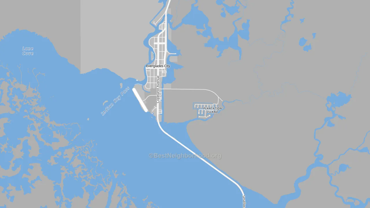 Transit Grade map of Plantation Island, FL