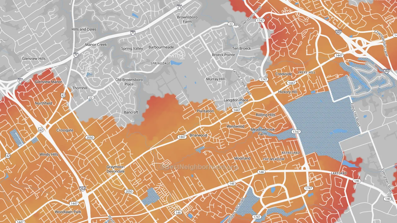 Transit Grade map of Plantation, KY