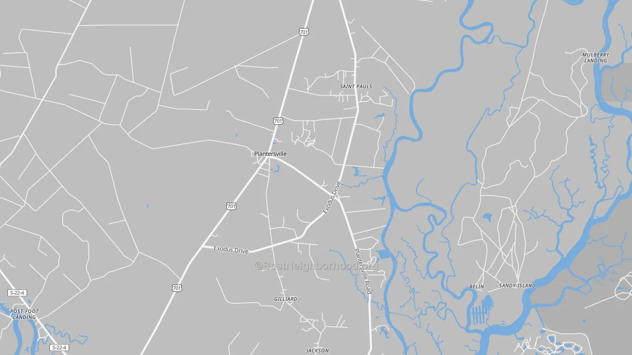 Transit Grade map of Plantersville, SC