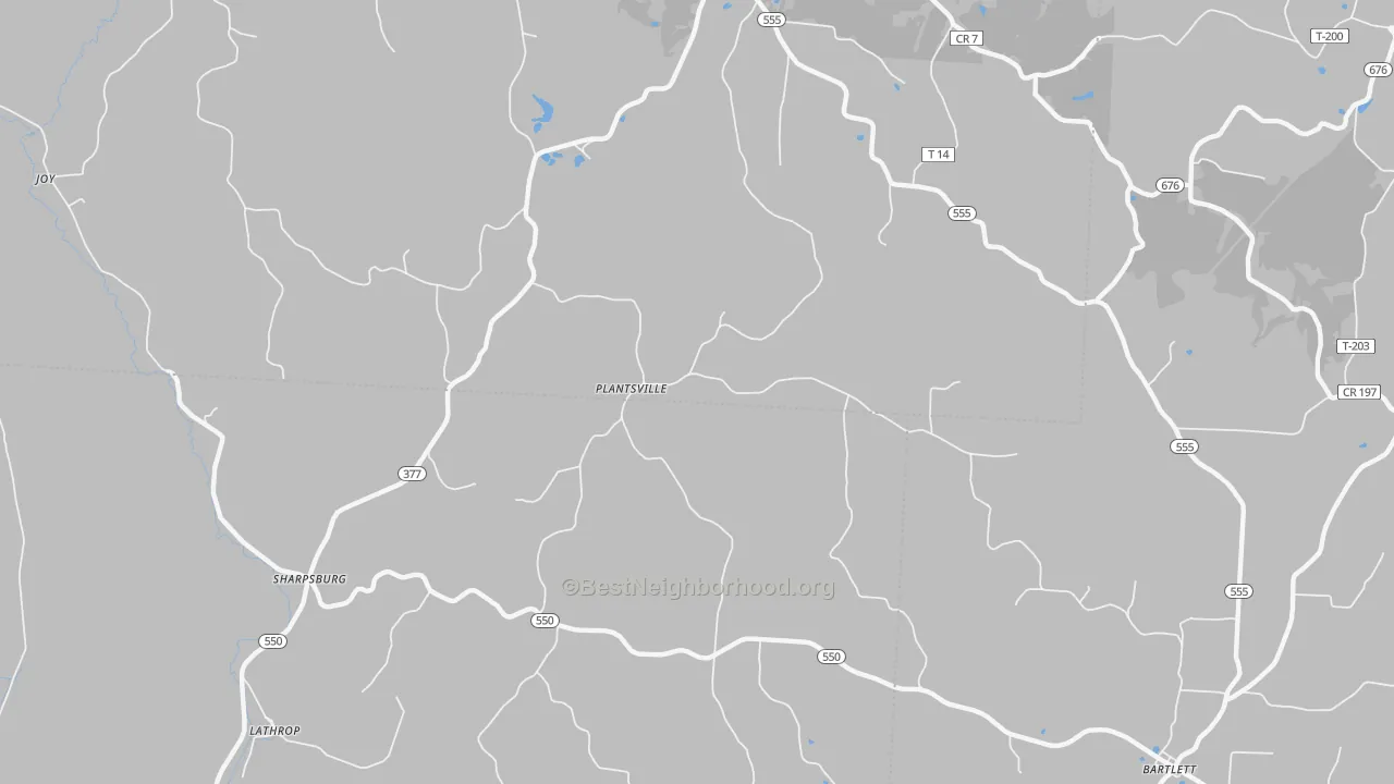 Transit Grade map of Plantsville, OH