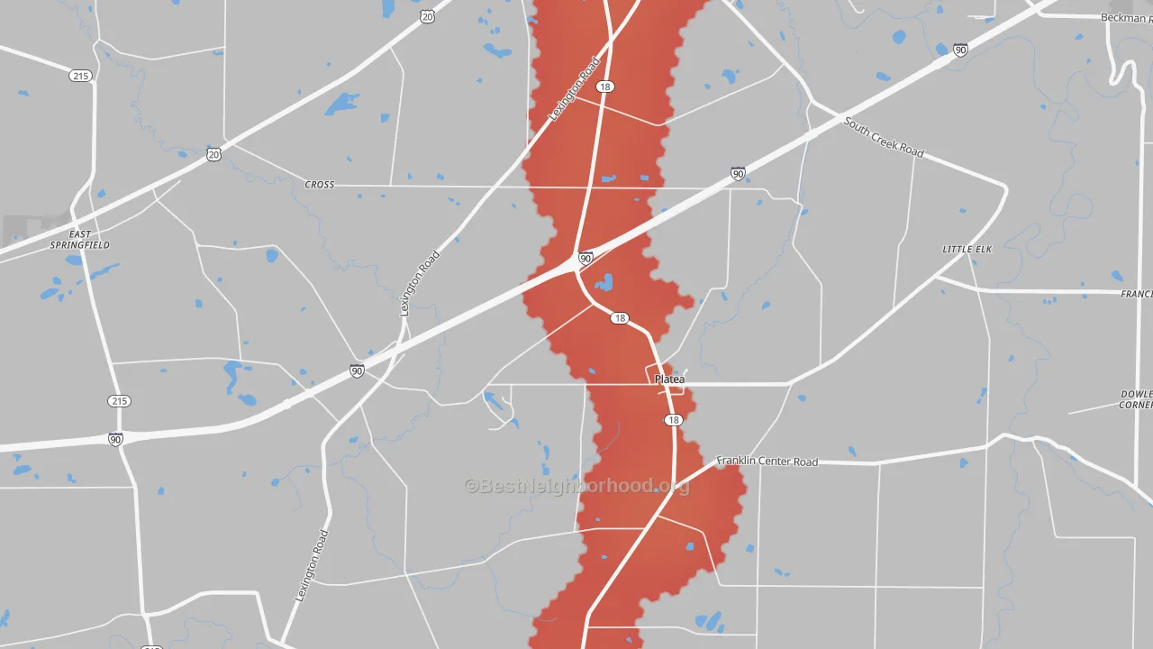 Transit Grade map of Platea, PA