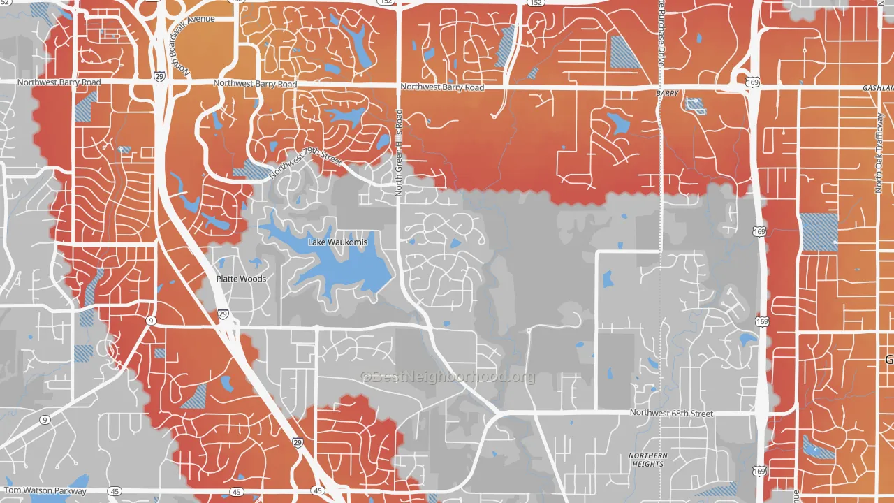 Transit Grade map of Platte Brook North, Kansas City, MO