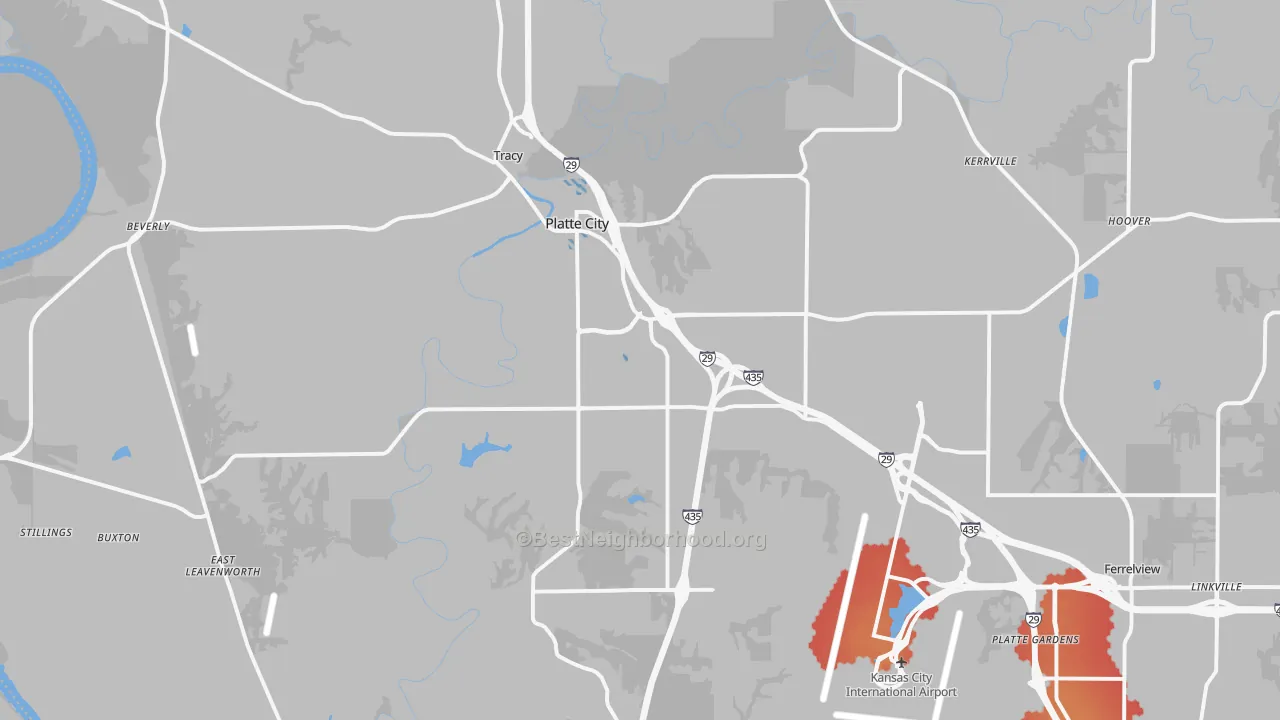 Transit Grade map of Platte City, MO