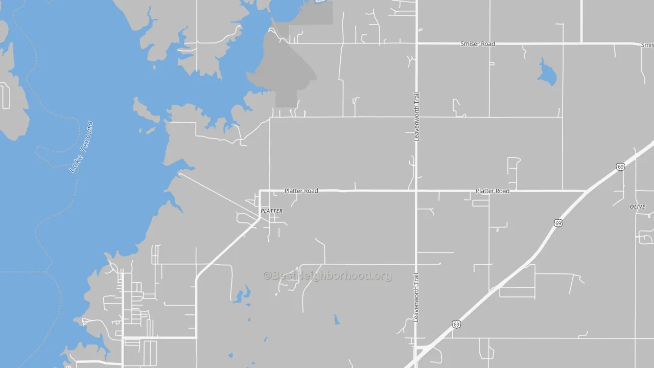 Transit Grade map of Platter, OK