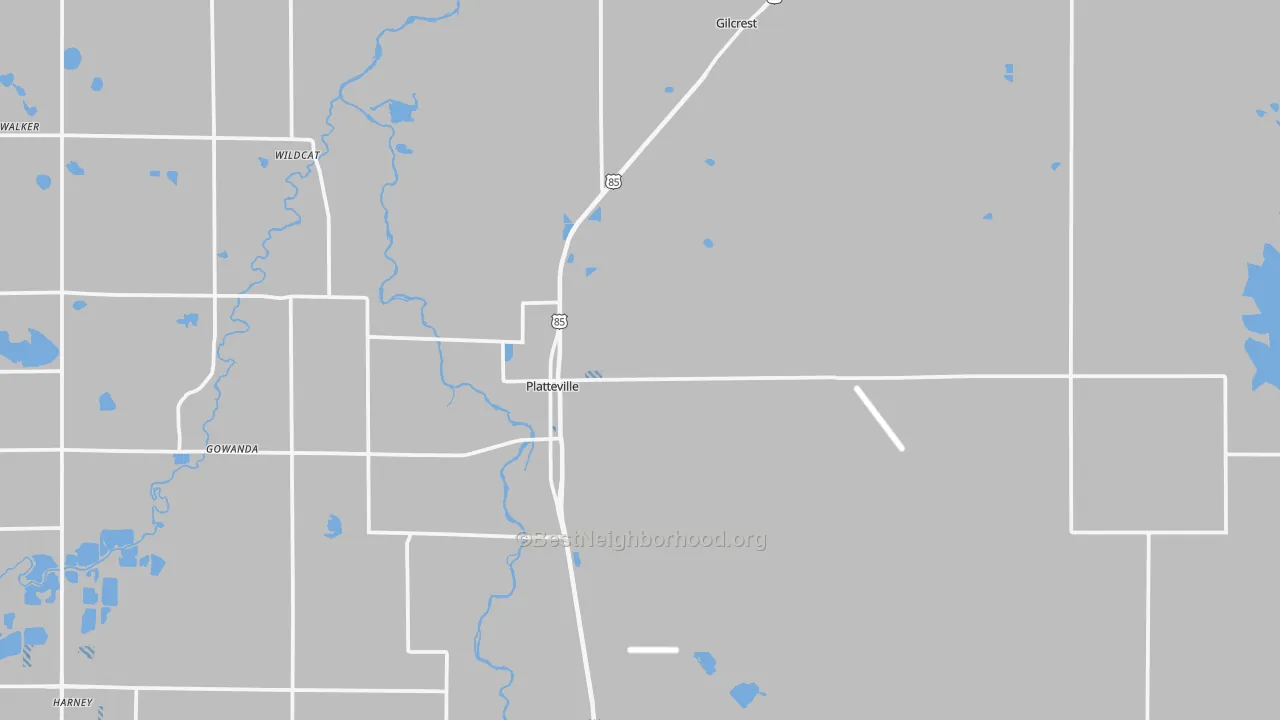 Transit Grade map of Platteville, CO
