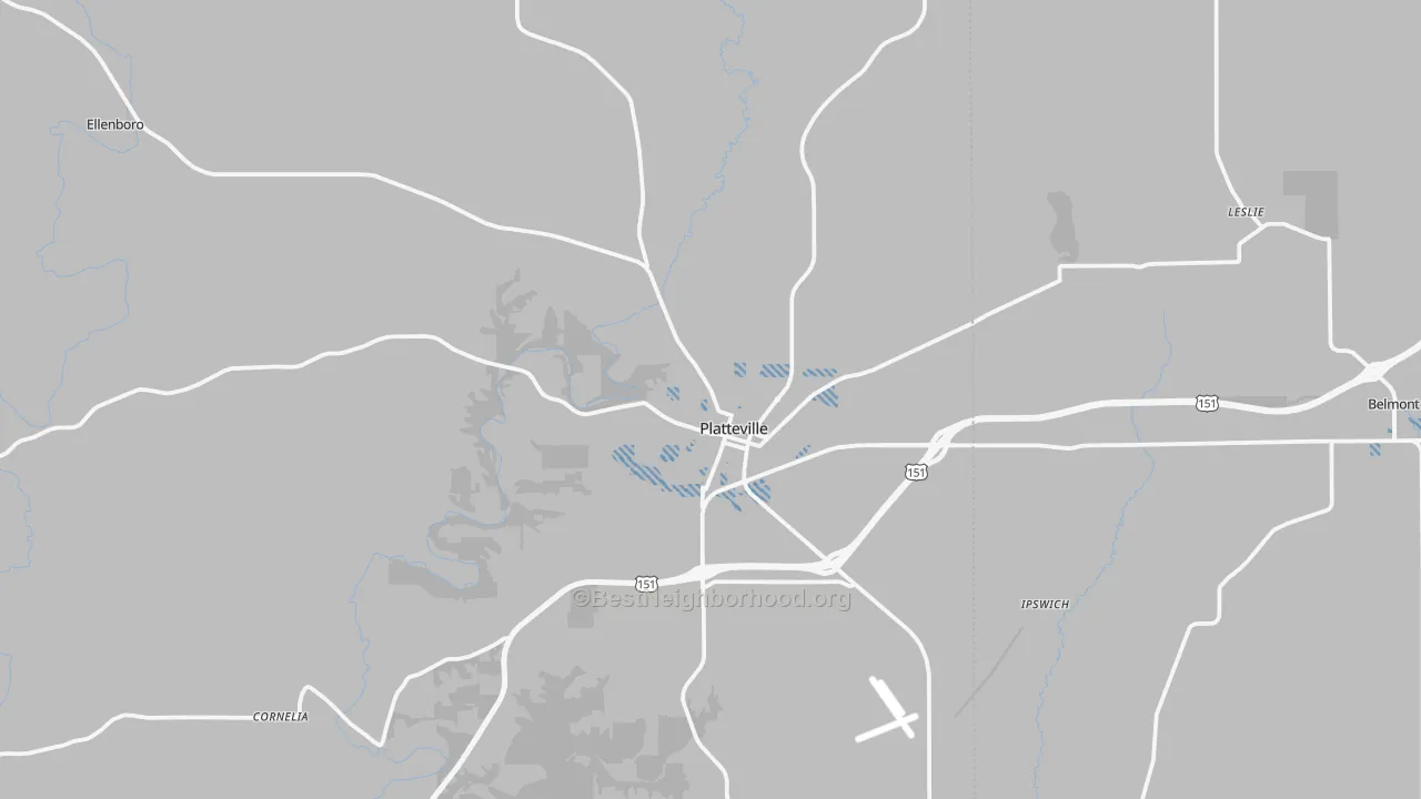 Transit Grade map of Platteville, WI