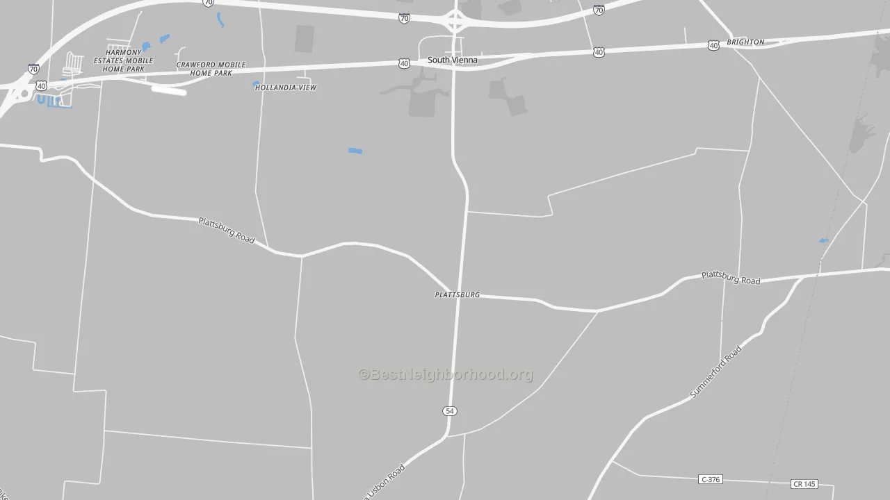 Transit Grade map of Plattsburg, OH