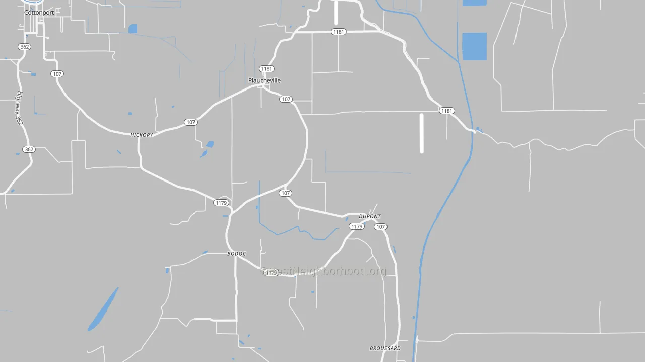 Transit Grade map of Plaucheville, LA