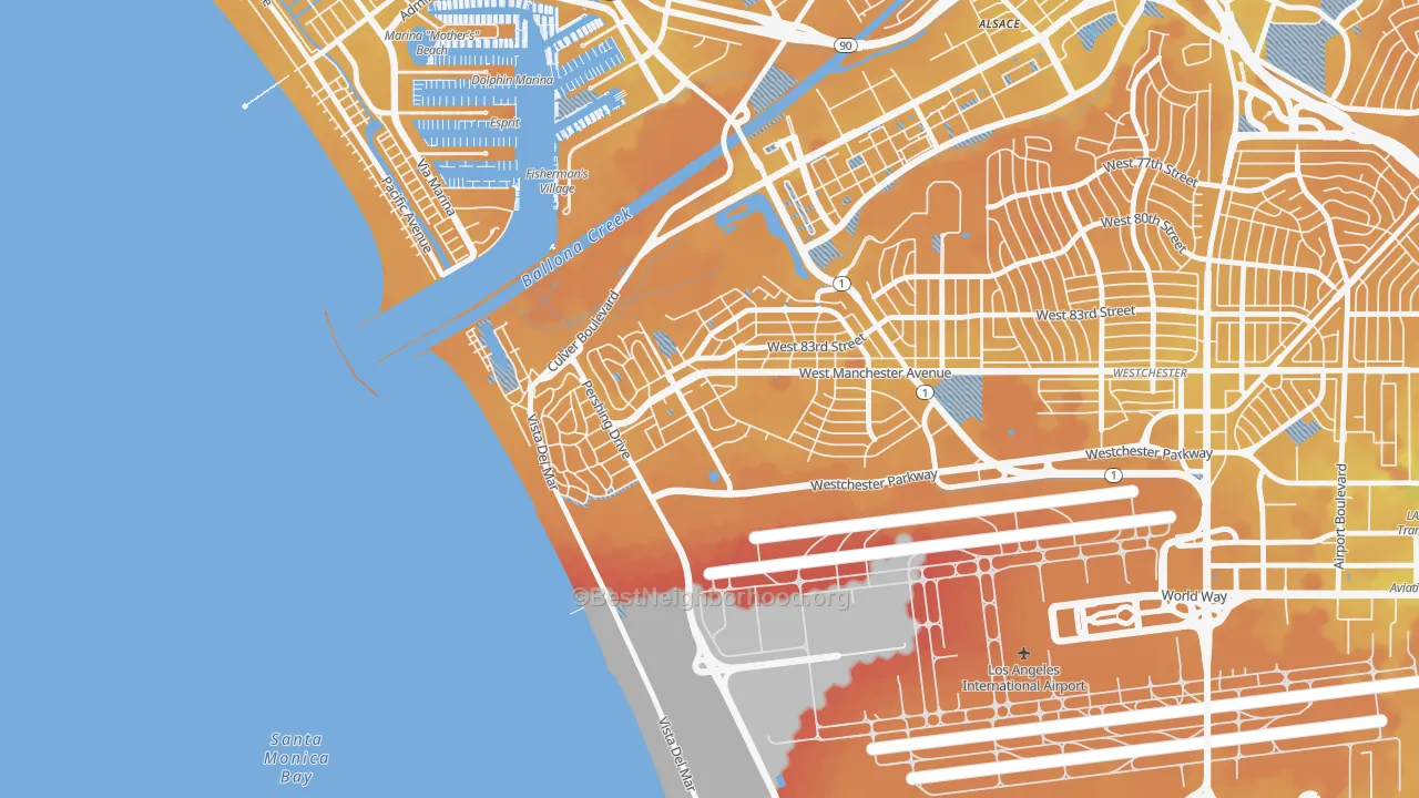 Transit Grade map of Playa del Ray, Playa Del Rey, CA