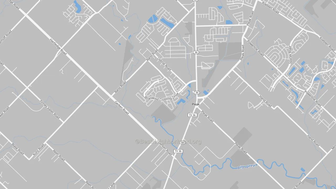 Transit Grade map of Pleak, TX