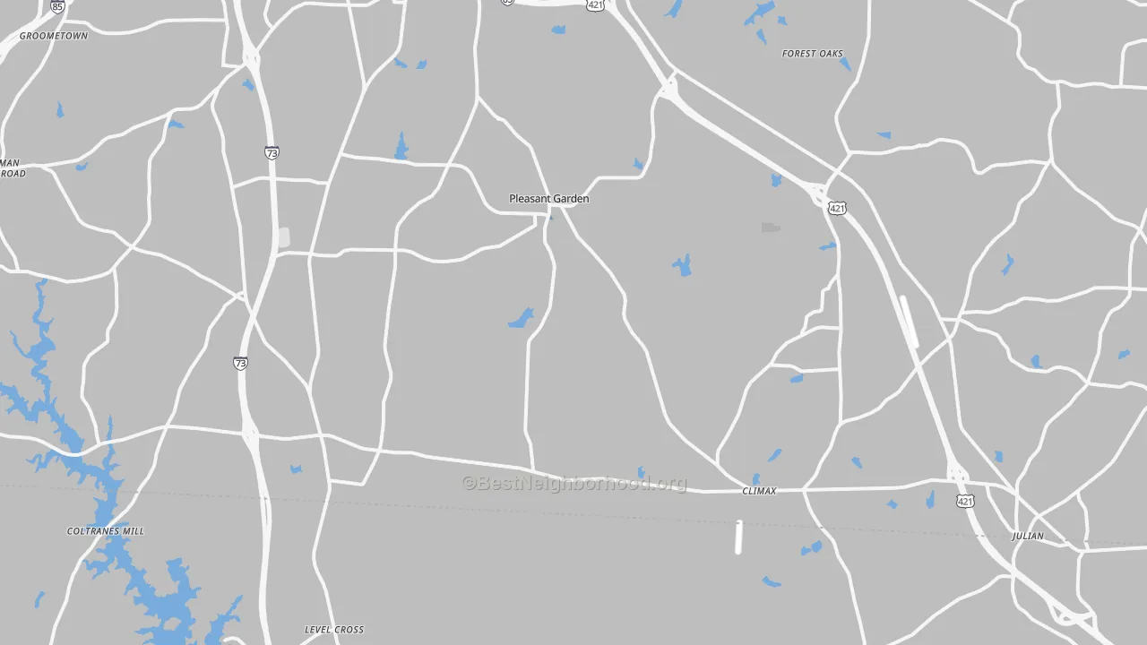 Transit Grade map of Pleasant Garden, NC