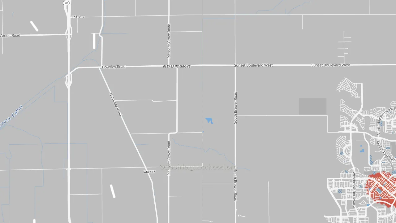Transit Grade map of Pleasant Grove, CA