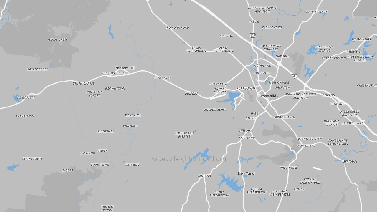 Transit Grade map of Pleasant Hill, TN