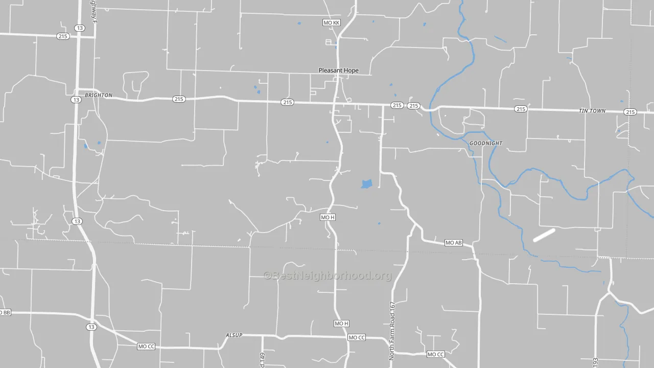 Transit Grade map of Pleasant Hope, MO