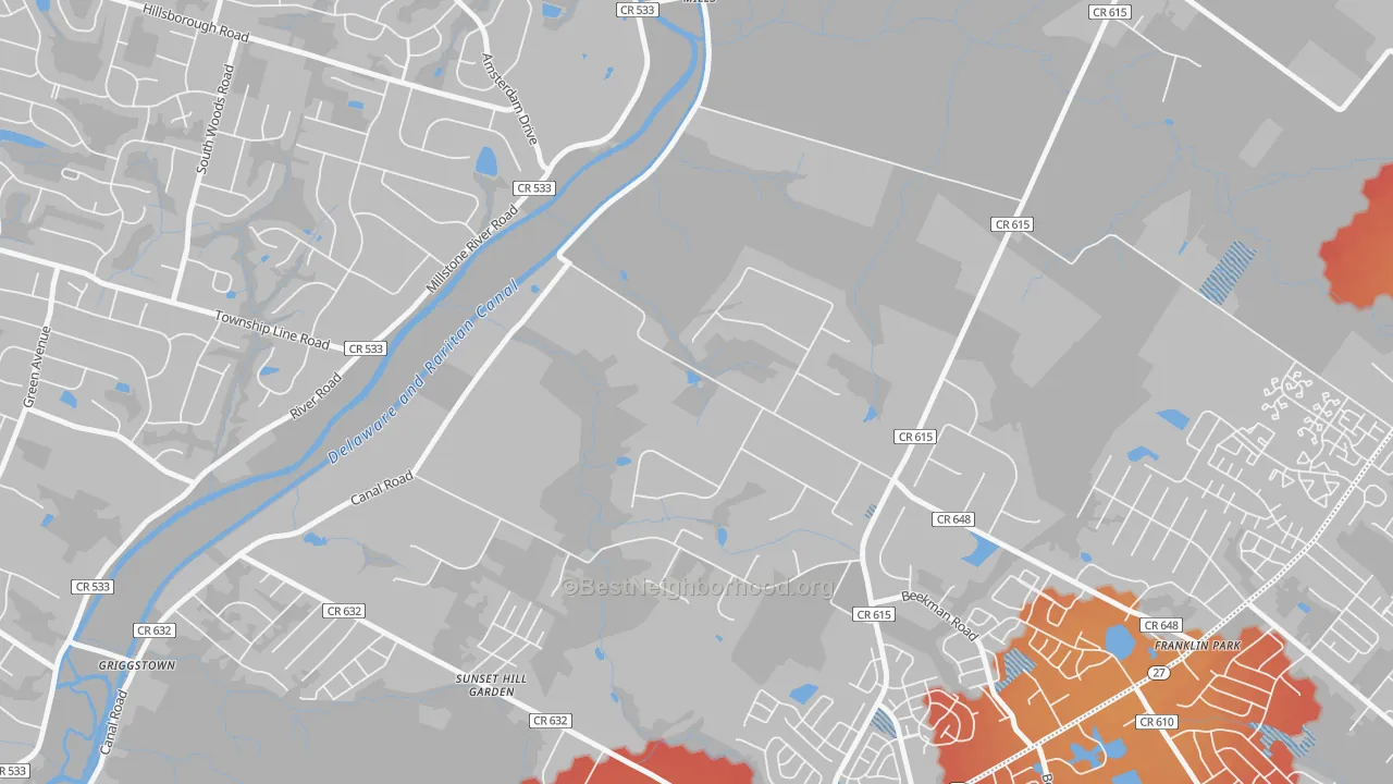 Transit Grade map of Pleasant Plains, NJ