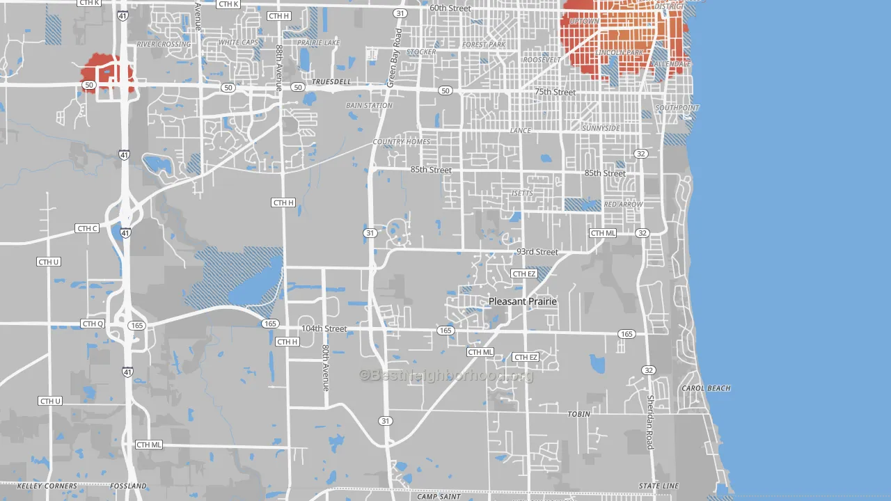 Transit Grade map of Pleasant Prairie, WI