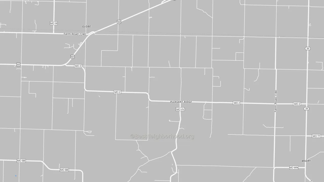Transit Grade map of Pleasant Ridge, MO